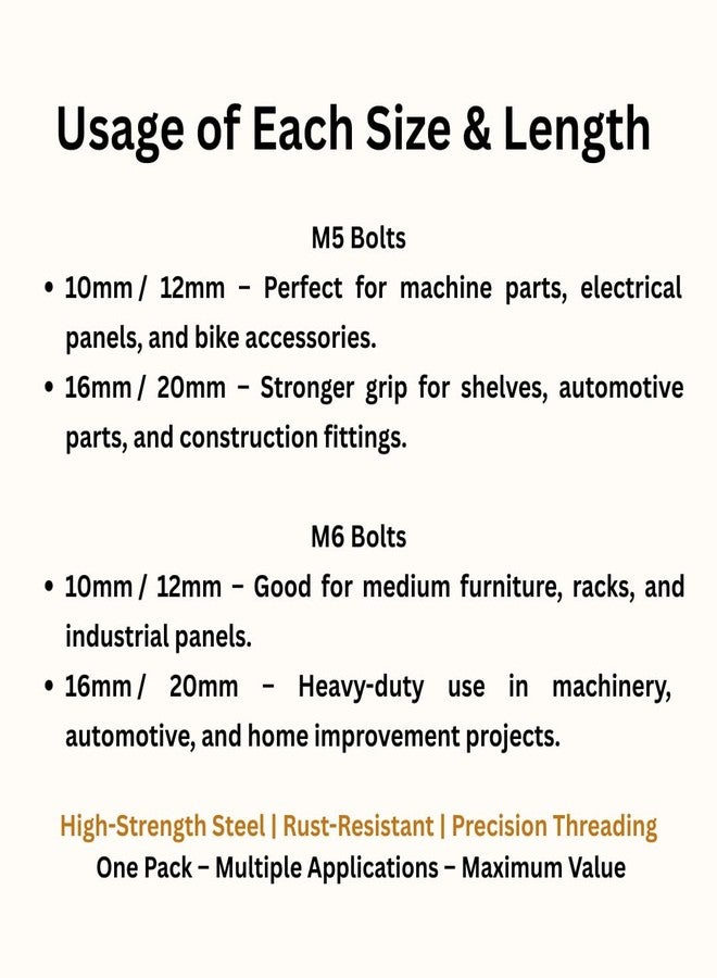 GENERASIS Hex Nut and Bolt Set (Metric Size M5 & M6 | 304 Stainless Steel Hex Bolts, Nuts & Washers Assortment Kit with Storage Box (280 Pieces Large Kit)) - Image 3